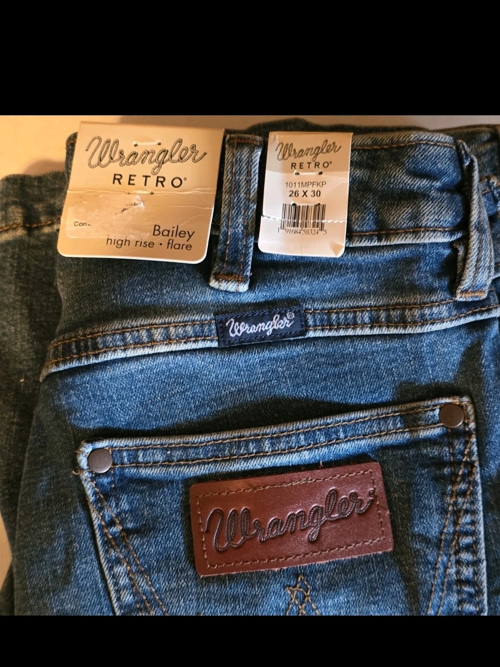Wrangler Retro Bailey High-Rise Flare Jeans in Dark Blue Denim